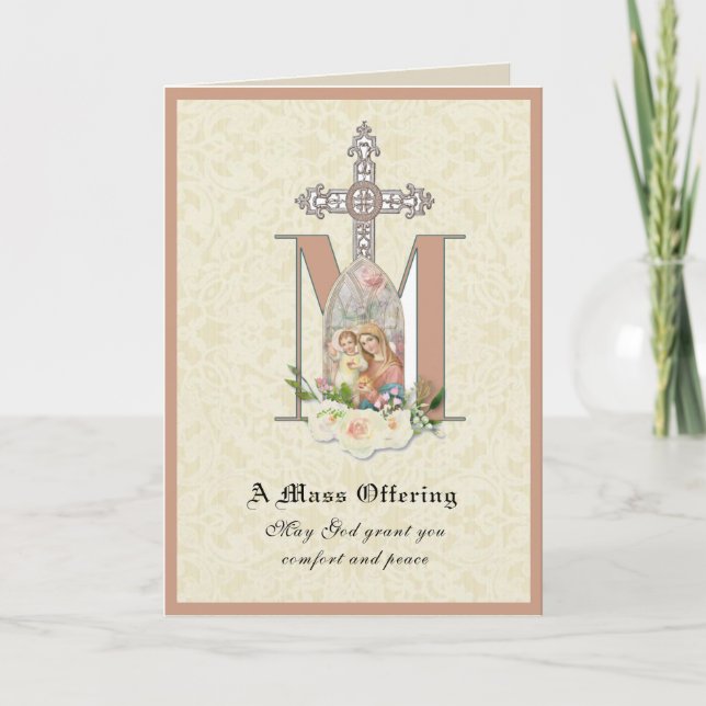 Oferta de Missa de Sufragio Católico Cartão da Vir (Frente)