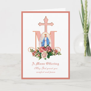 Oferta de Missa de Sufragio Católico Cartão Virgem