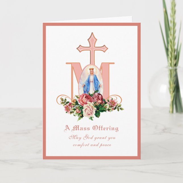 Oferta de Missa de Sufragio Católico Cartão Virgem (Frente)