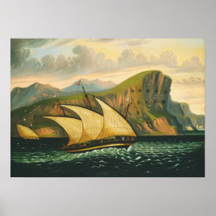Off Gibraltar - Thomas Chambers Fine Art Poster