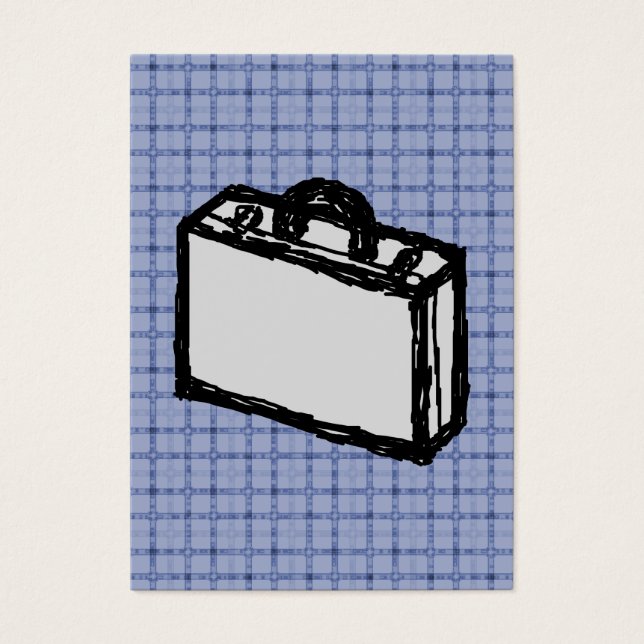 Office Briefcase ou Viagem Suitcase Sketch. Azul. (Frente)