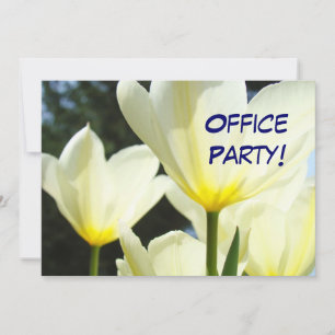 Office Party! Convites White Yellow Tulipes