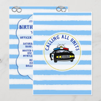 Oficial de Polícia Convite de Aniversário