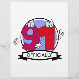 Oficialmente bandeira de 91 aniversários
