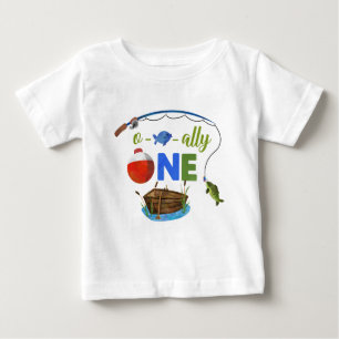 Ofishally one baby t-shirt O-fish-ally ONE
