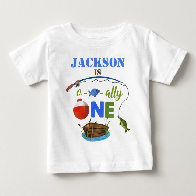 Ofishally Um bebê t-shirt O-fish-ally Um rapaz (Frente)