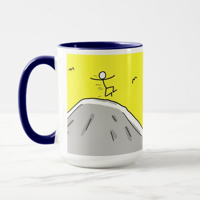 "Oh alegria! Um novo dia..." 15oz, caneca de café  (Esquerda)