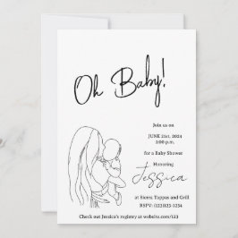 "Oh Baby!" Convite para chás de fraldas 2024
