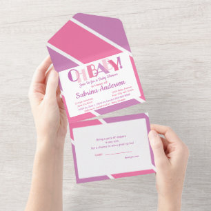 Oh Baby Dancing Letters Typografia Chá de fraldas