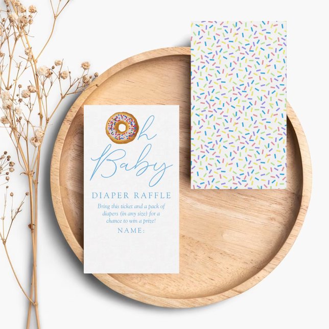 Oh Baby Donut Sprinkle Baby Shower Convite de Rifa (Criador carregado)
