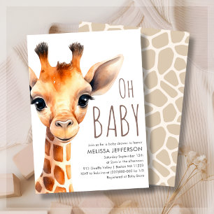 Oh Baby Giraffe Chá de fraldas Convite