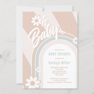 Oh Baby Groovy Daisy Chá Convite