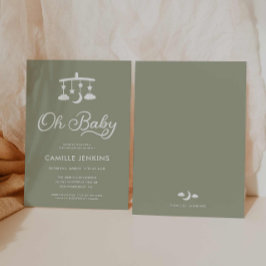 Oh Baby Modern Sage Convite para Chás de fraldas V