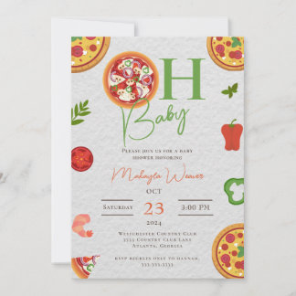Oh Baby Pizza Pacificador Chá de fraldas Convite