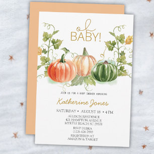Oh Baby Pumpkin Chá de fraldas Convite