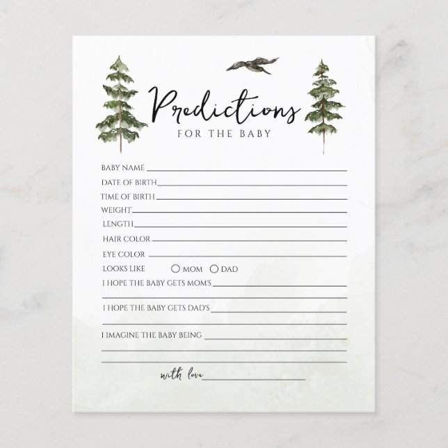 Oh Baby Woodland - Pôr Aquarela Previsão Bebê (Frente)