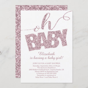 Oh bebê! Convite moderno do chá de fraldas do