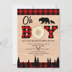 Oh Boy Lumberjack Chá de fraldas convite