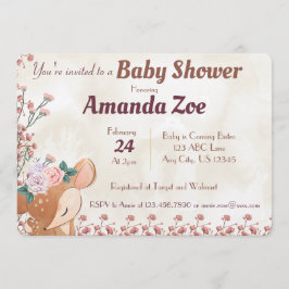 oh chá de fraldas de veado / convite de aniversári