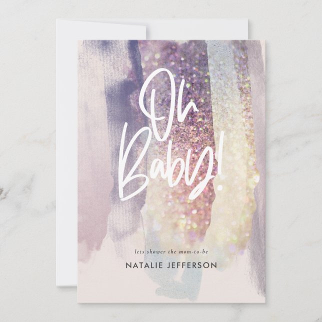 oh chá de fraldas festeira brilhando classe sparkl (Frente)