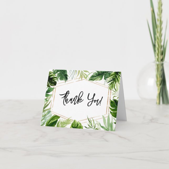 Oh, Chá de fraldas Greenery Cartões de agradecimen (Frente)