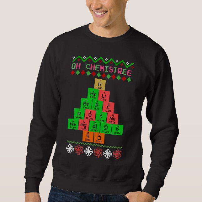 Oh Chemistree - Suéter De Natal Feio Para Químico (Frente)