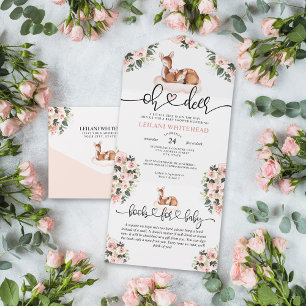 Oh Deer Chá de fraldas Floral Livros