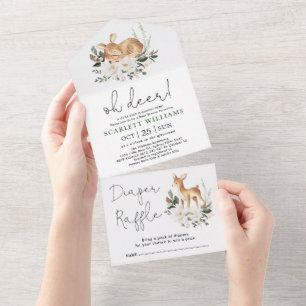 Oh Deer Chá de fraldas verde-branco doce