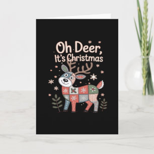 Oh Deer É Natal Cartão de Boas Festas Miniatura Do