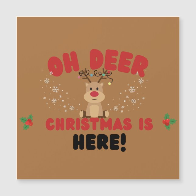 Oh Deer – Funny Reindeer Christmas Card  (Frente)
