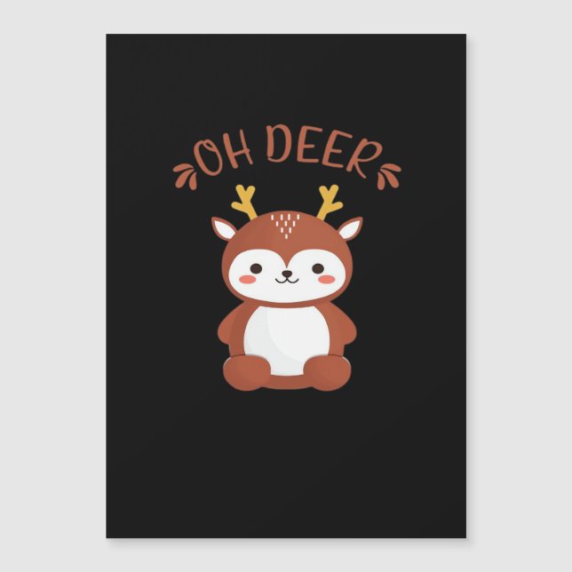 Oh Deer Kawaii Deer Estilo de Arte Divertido  (Frente)