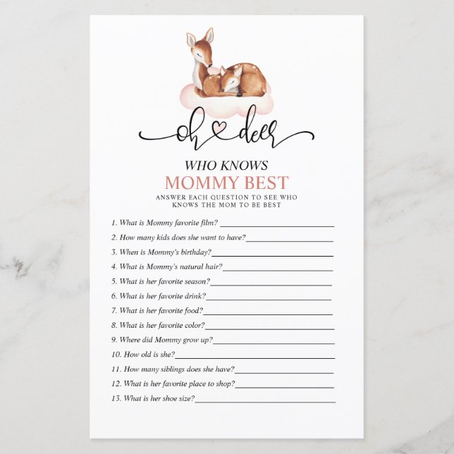 Oh Deer Pink Quem Conhece O Melhor Jogo De Bebê Da (Frente)