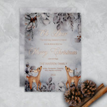 Oh Deer Rustic Winter Floral Feliz Natal