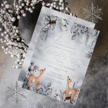 Oh Deer Rustic Winter Floral Feliz Natal