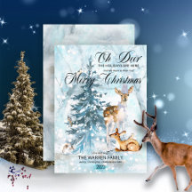 Oh Deer Woodland Animal inverno Feliz Natal