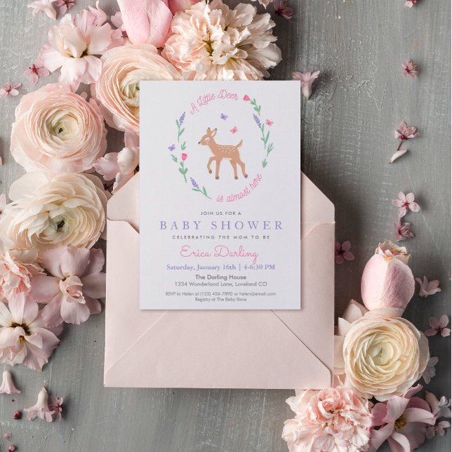 Oh Deer Woodland Tema Convite para Chá de fraldas (Criador carregado)