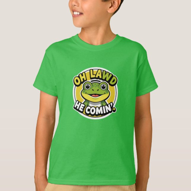 Oh Deus Ele Vem Engraçado Sapo T-Shirt (Frente)
