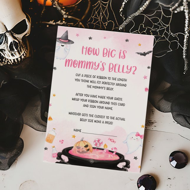 Oh Folha de Halloween O Grande é Jogo da Mamãe Bel (Pink Oh Sheet Baby Shower How Big is Mommys Belly Game)