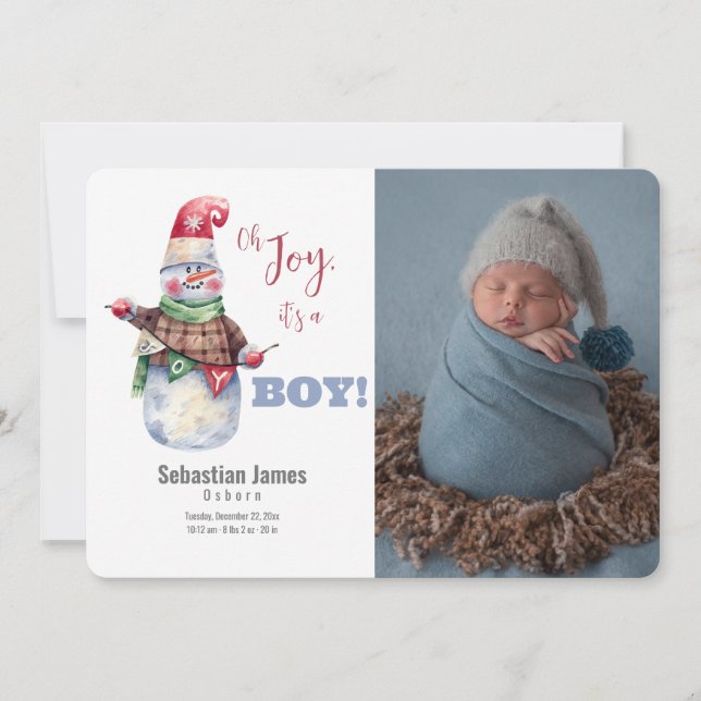 Oh Joy Foto Anúncio de Nascimento do Baby Boy (Frente)