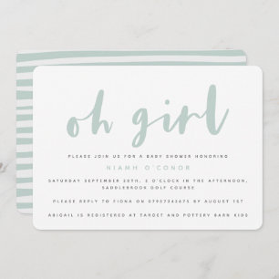 Oh menina, convite de festas do chá de fraldas