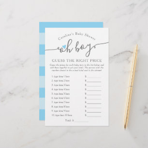 Oh Menino, adivinha o jogo do Chá de fraldas azul