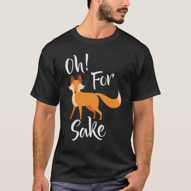 oh para a camisa do preto T da causa da raposa (Frente)