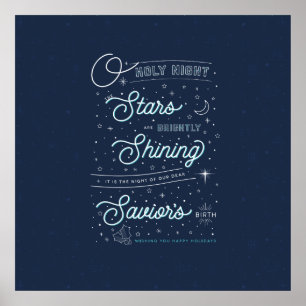 Oh, Poster de Natal da Noite Sagrada 24x24 / Azul
