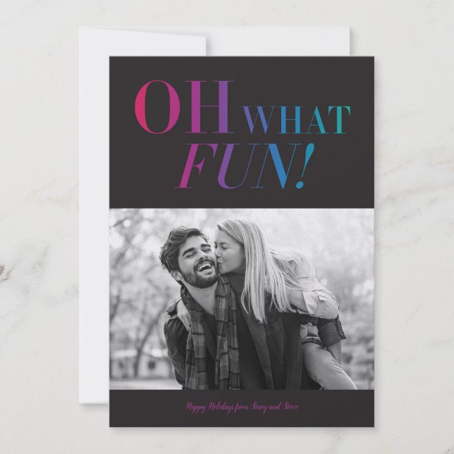 Oh que cartão do feriado do divertimento (Frente)