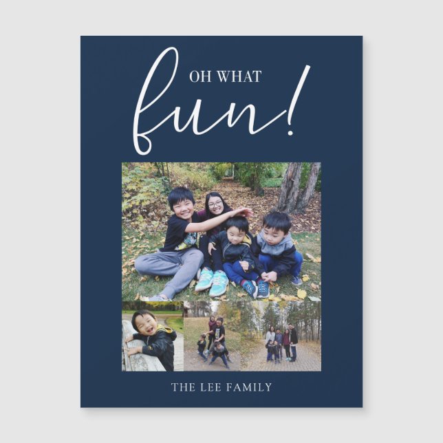 Oh, Que Feriado Feriado Foto Moderno Natal Azul (Frente)