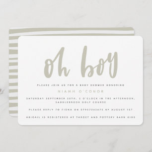 Oh, rapaz, chá de fraldas convite de festas (areia