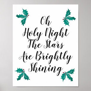 Oh Santa Noite as Estrelas são Brilhante Poster