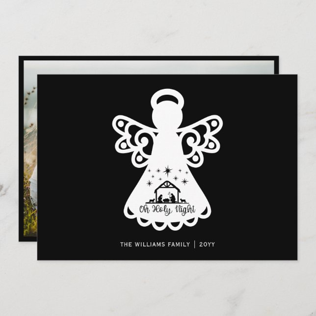 Oh, Santa Noite Imagem do Anjo, Natal Negro (Frente/Verso)