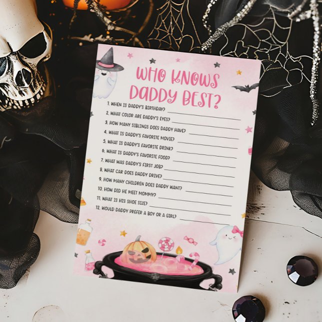 Oh Sheet Ghoul Halloween Quem conhece o melhor jog (Pink Oh Sheet Baby Shower Who knows Daddy Best Game)