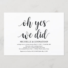 oh sim, fizemos, cartão de convite de casamento fu